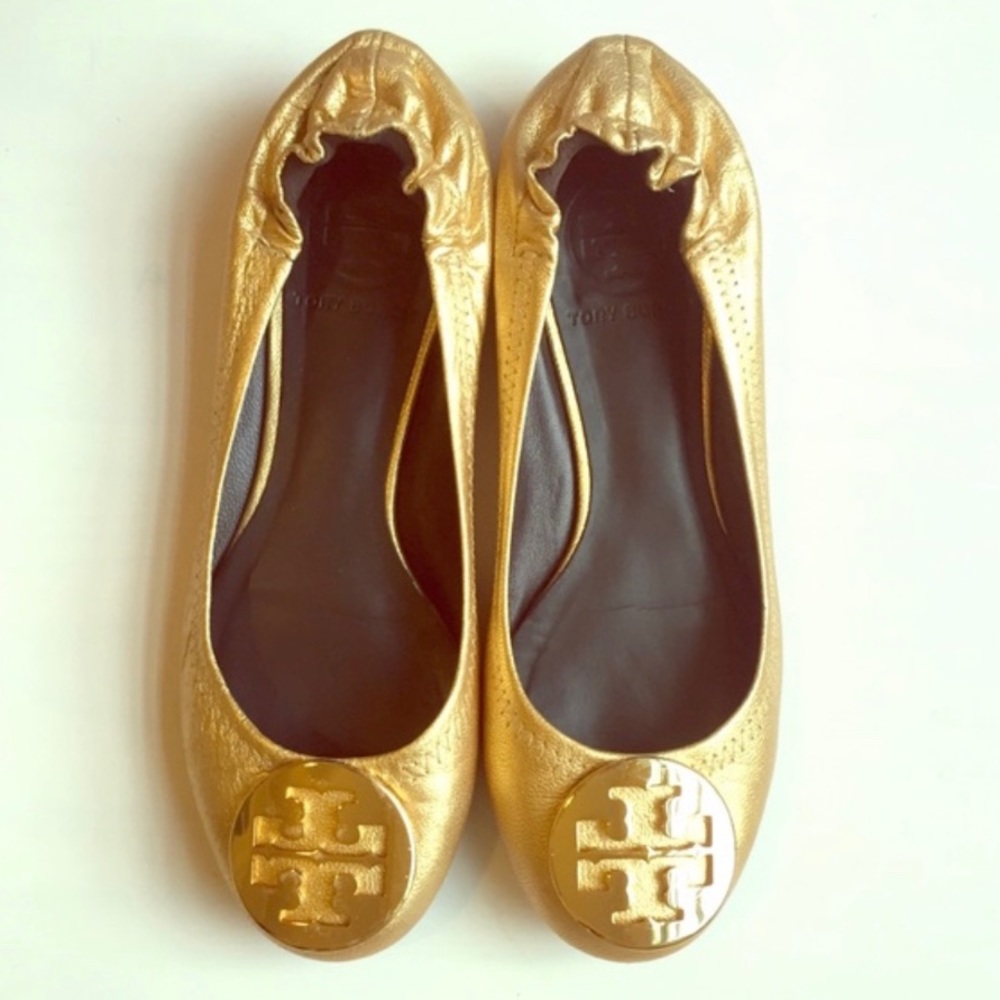 Tory Burch leather Gold Reva flats 9